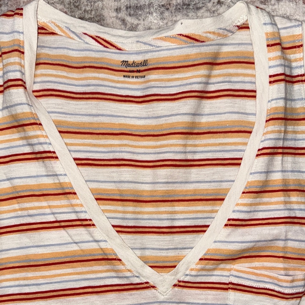 Madewell Multicolor Striped V-Neck Tank Top - Picture 2 of 2